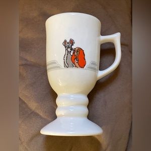 Lady and the Tramp tall pedestal mug Buffalo cup crack